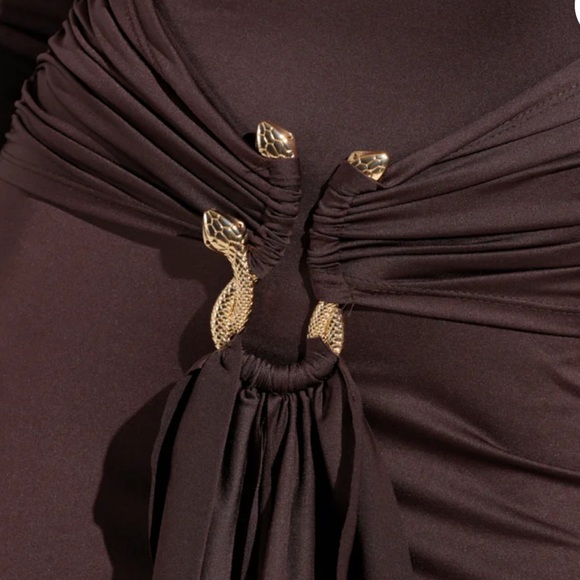 New Akira THE BEST ONE YET BROWN MAXI DRESS - Picture 9 of 17